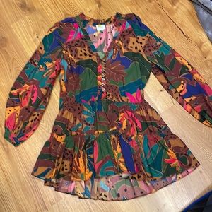 Excellent Condition! Worn Once. Farm Rio Leopards Jungle Mini Dress Size Small